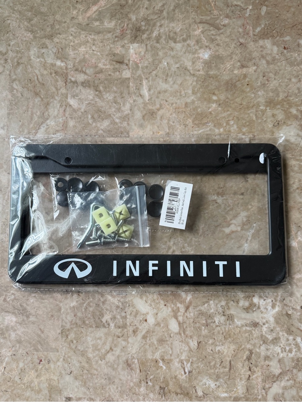 Set of 2 INFINITI License Plate Frames Black NEW
